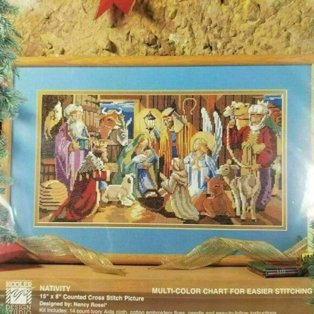 Bucilla Nativity Christmas Cross Stitch‎ Kit Nancy Rossi Jesus Mary New Sealed